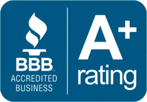 BBB A-plus accredited business badge for Gary Kent Roofing